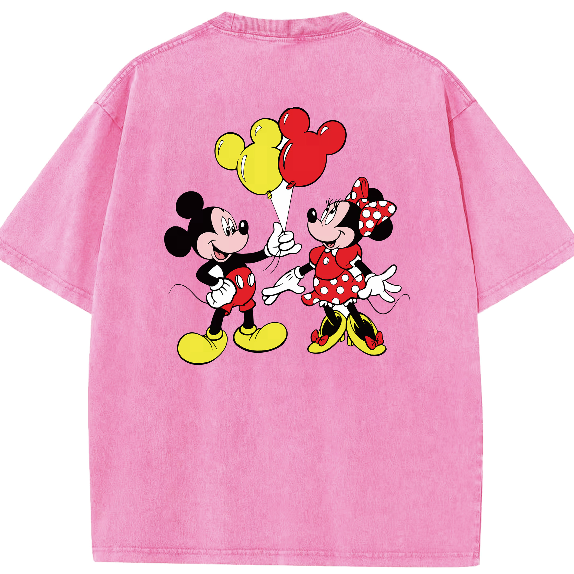 （画像用） ミッキーマウス Mickey Mouse 綿100% ヴィンテージ風 半袖Tシャツ（背面プリント）